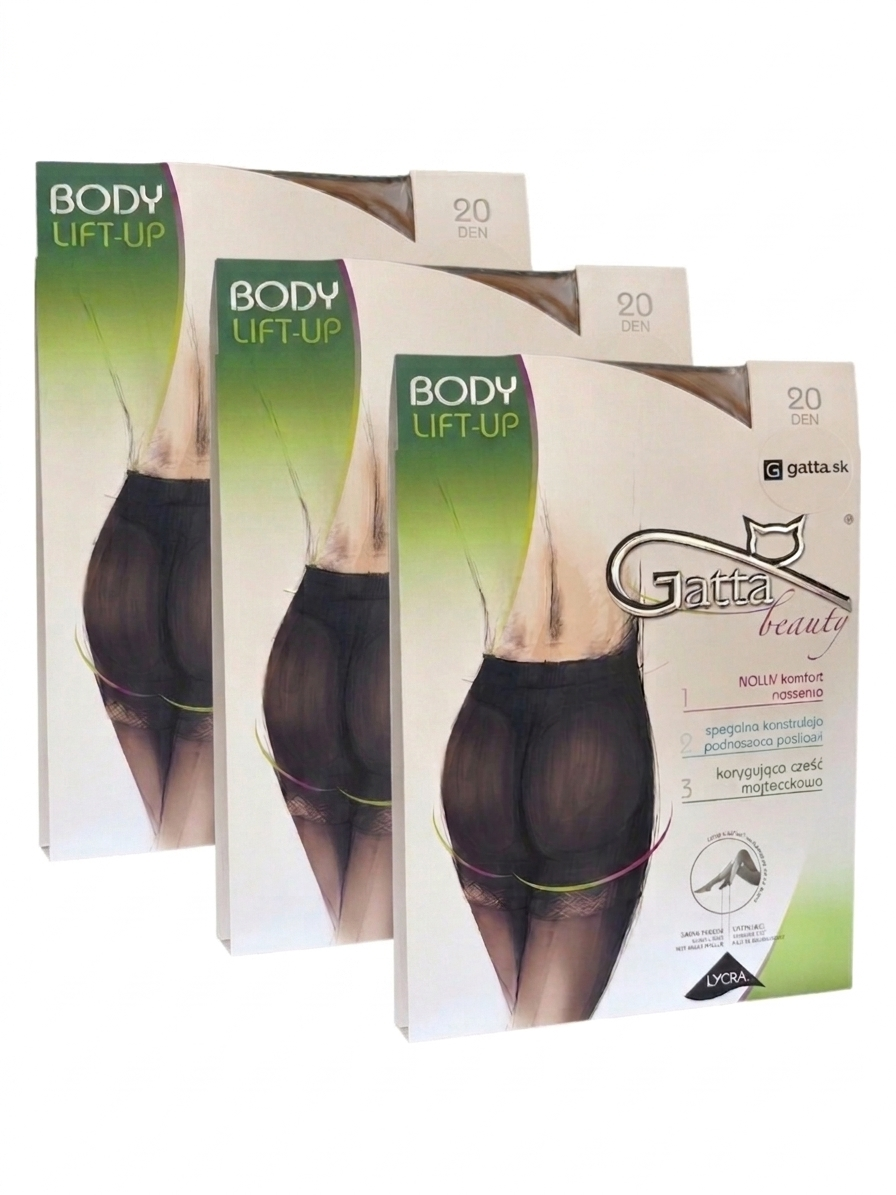 3-PACK Push-up pančuchy LIFT UP - telová opal